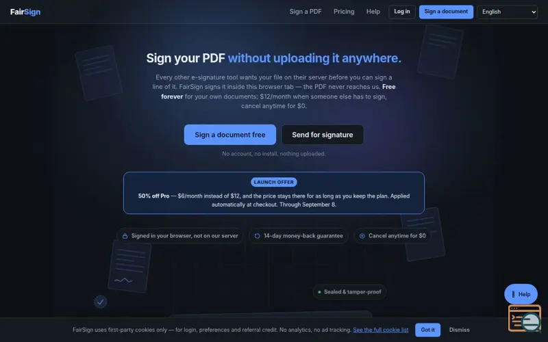 Screenshot of FairSign