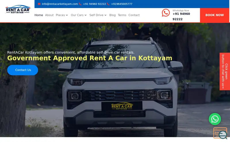 Screenshot of Rent a Car Kottayam