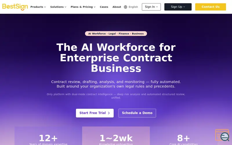 Screenshot of BestSign Legal AI