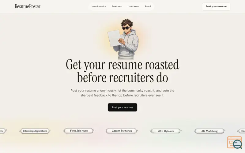 Screenshot of ResumeRoster