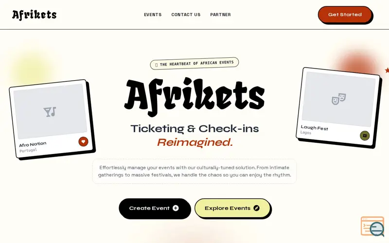 Screenshot of Afrikets