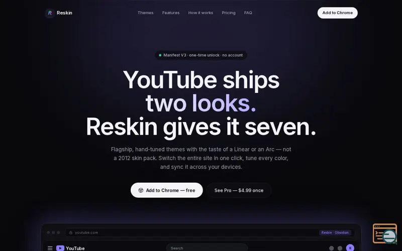 Screenshot of Reskin