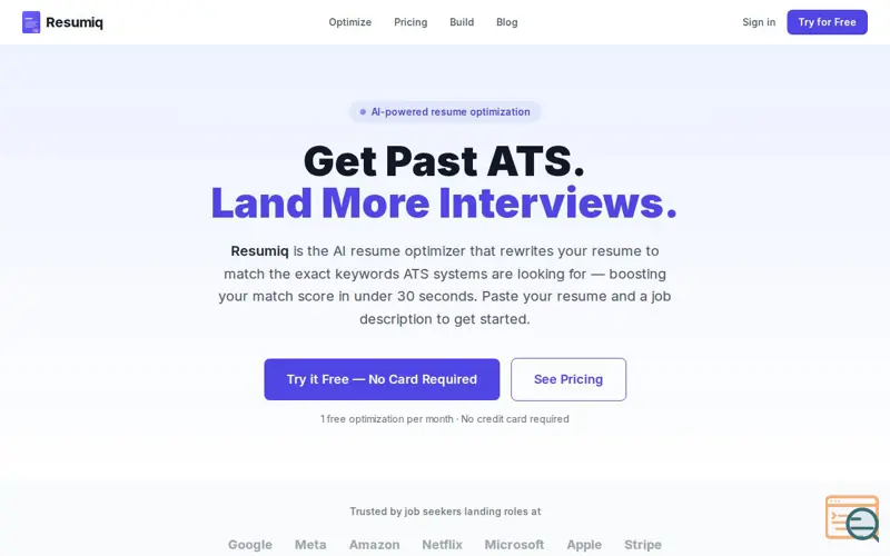 Screenshot of Resumiq