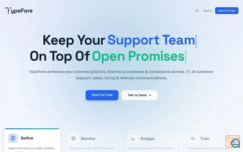 Screenshot of TypeFore