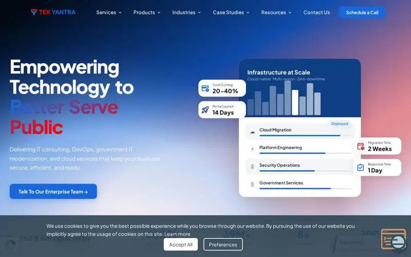 Screenshot of Tek Yantra, a launch using Calendly