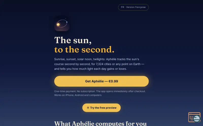 Screenshot of Aphélie