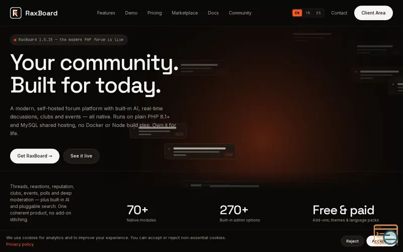Screenshot of RaxBoard