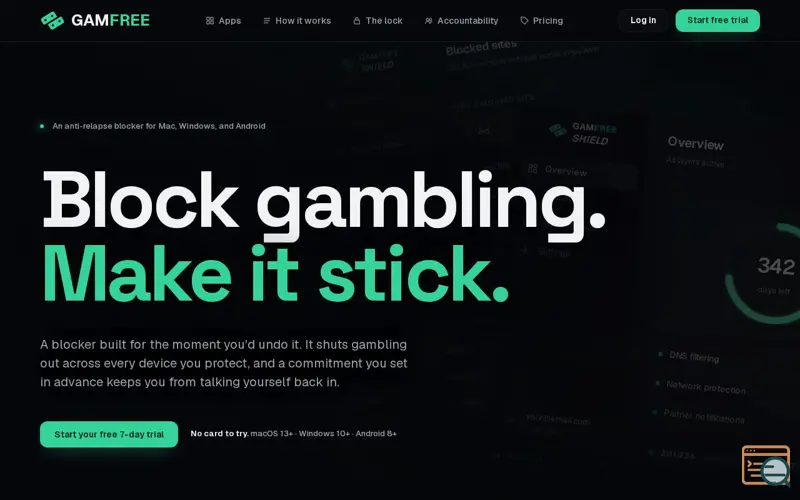 Screenshot of GamFree