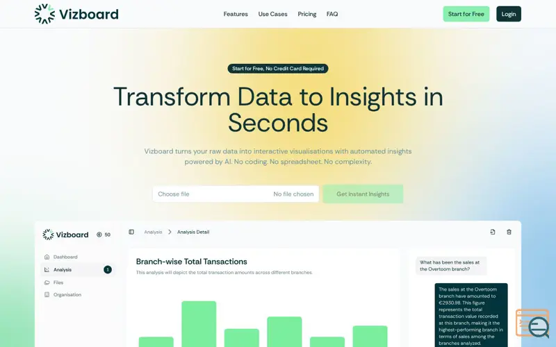 Screenshot of Vizboard