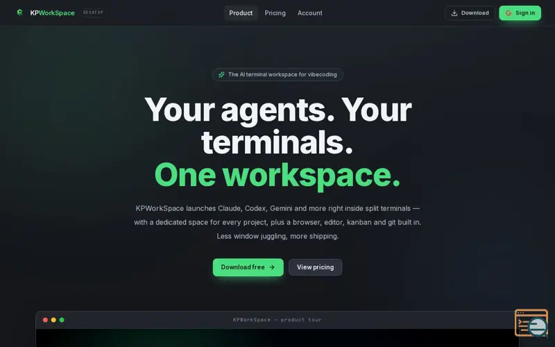 Screenshot of KPWorkSpace