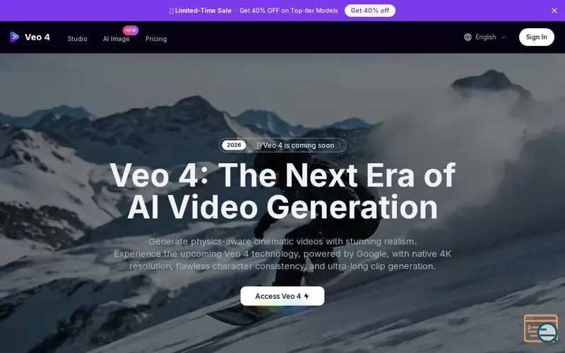 Screenshot of Veo 4 AI Video Generator