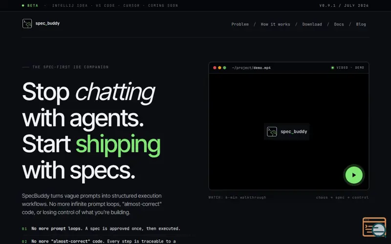 Screenshot of SpecBuddy