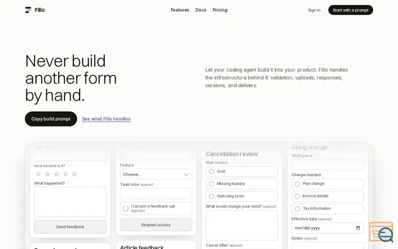 Screenshot of Fillo