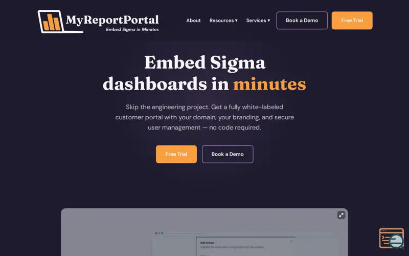 Screenshot of MyReportPortal