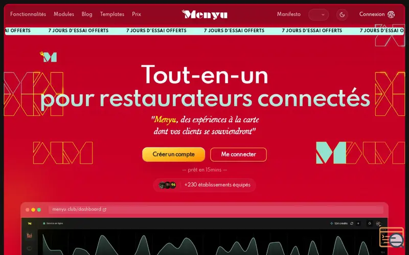 Screenshot of Menyu, a launch using Postale.io
