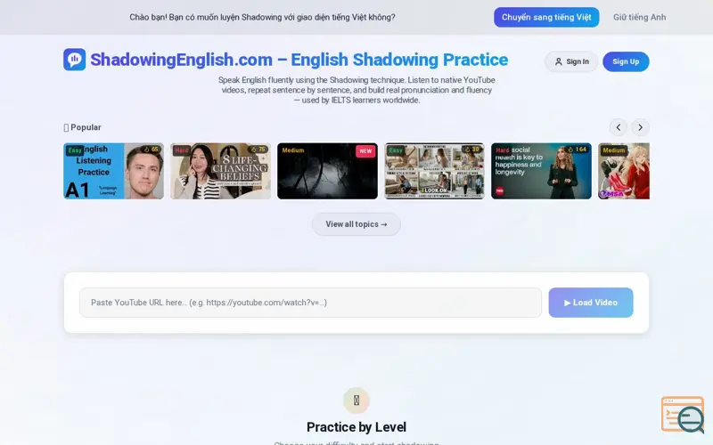 Screenshot of SpeakShadow