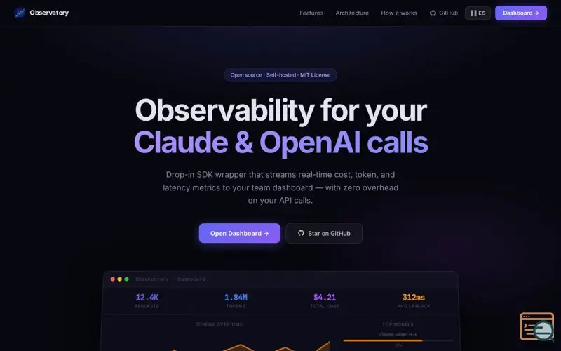 Screenshot of LLM Observatory