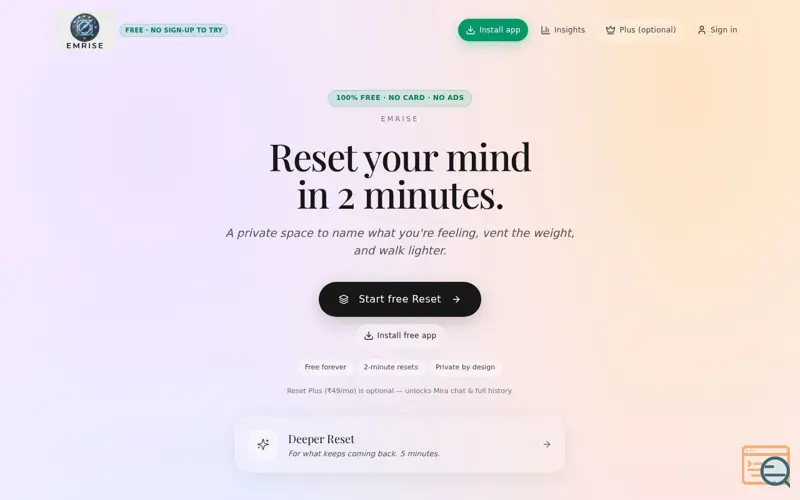 Screenshot of emrise