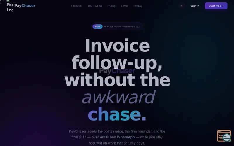 Screenshot of PayChaser — Get paid faster