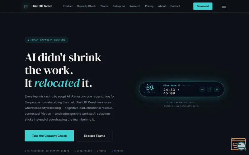 Screenshot of DustOff Reset