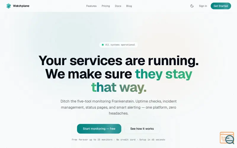 Screenshot of Watchplane