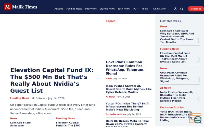 Screenshot of maliktimes.in