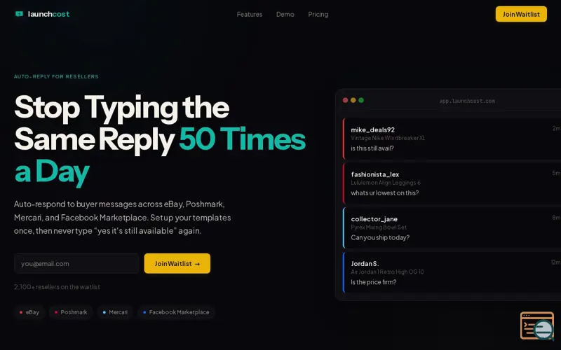 Screenshot of Launch Cost