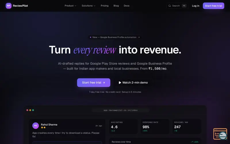 Screenshot of ReviewPilot