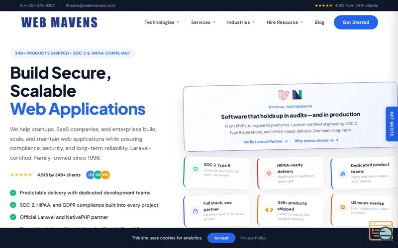 Screenshot of Web Mavens