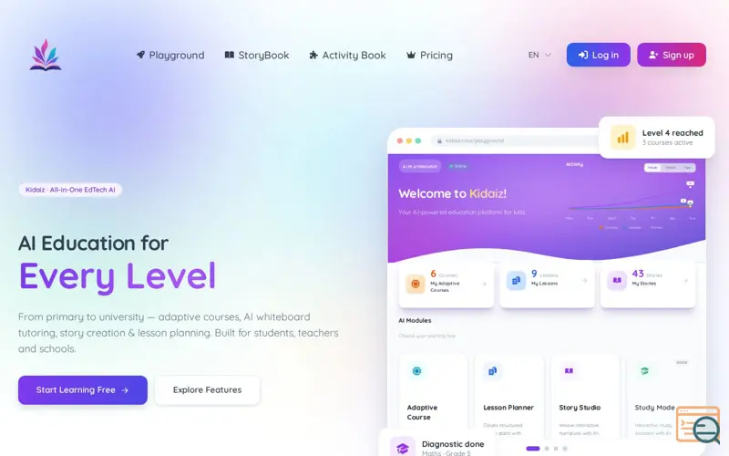 Screenshot of Kidaiz Launch