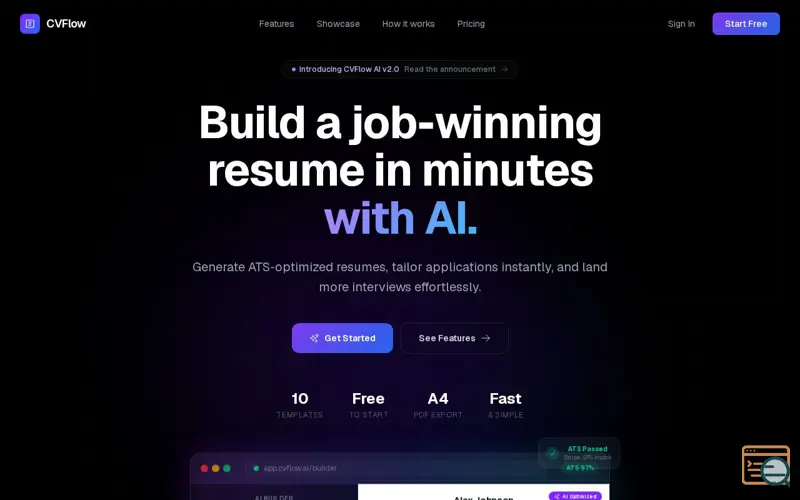 Screenshot of CVFlow