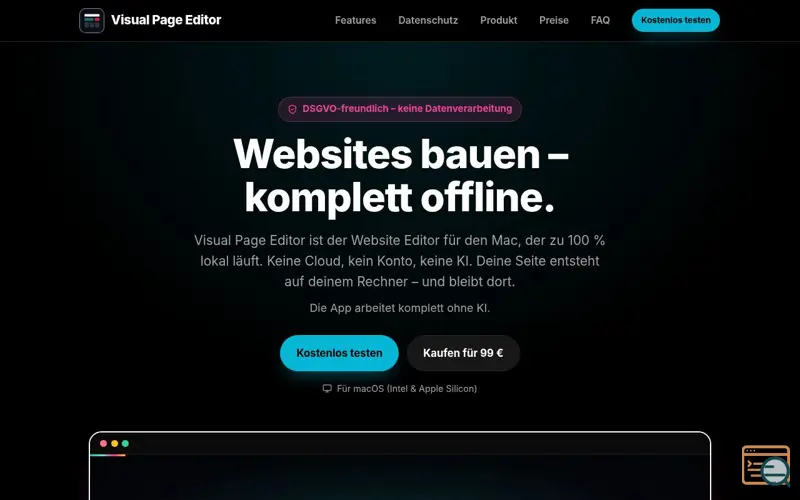 Screenshot of Visual Page Editor