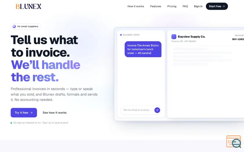 Screenshot of Blunex