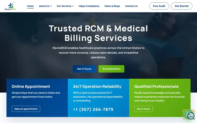 Screenshot of Revenue Cycle Management Services