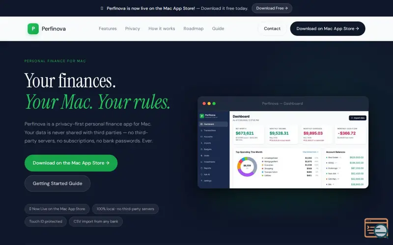 Screenshot of Perfinova: Personal Finance for Mac