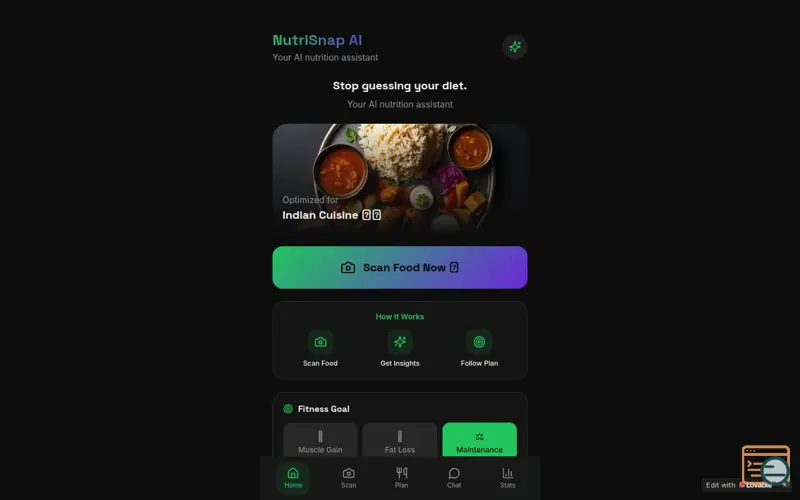 Screenshot of Nutrisnap Ai