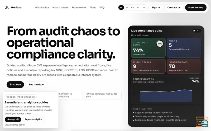 Screenshot of Audexa