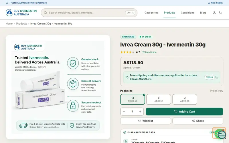 Screenshot of Buy Ivermectin Australia