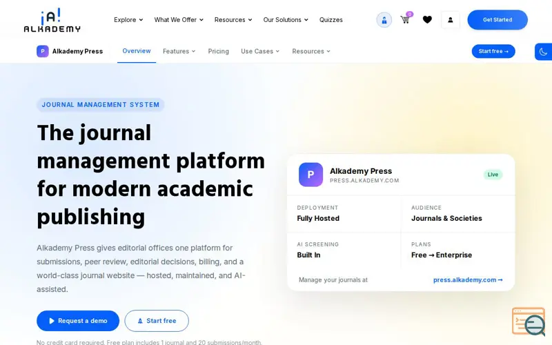 Screenshot of Alkademy Press