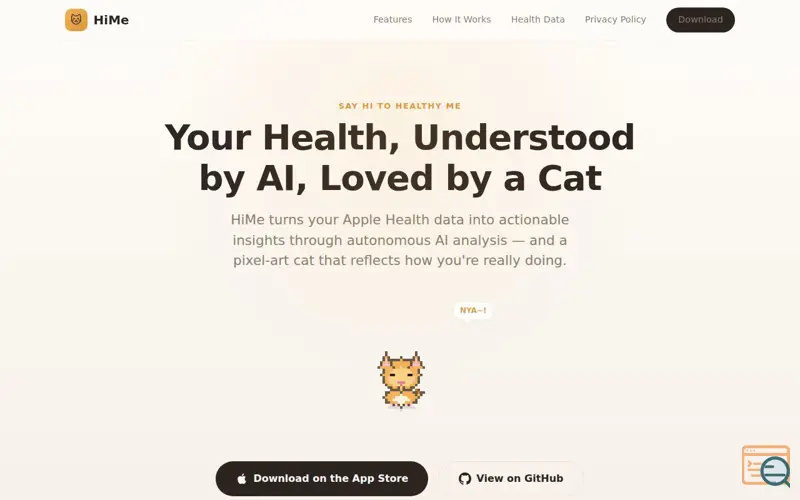 Screenshot of HiMe — Say Hi to Healthy Me