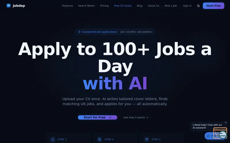 Screenshot of Jobdep