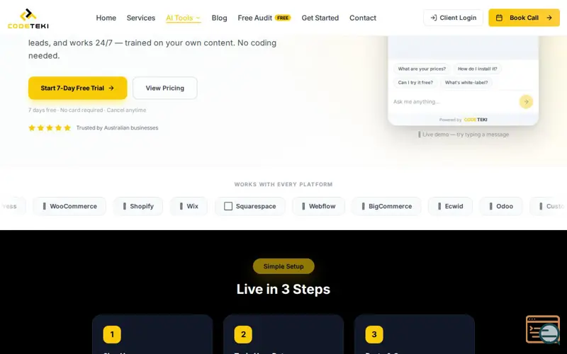 Screenshot of AI Chat Widget by Codeteki
