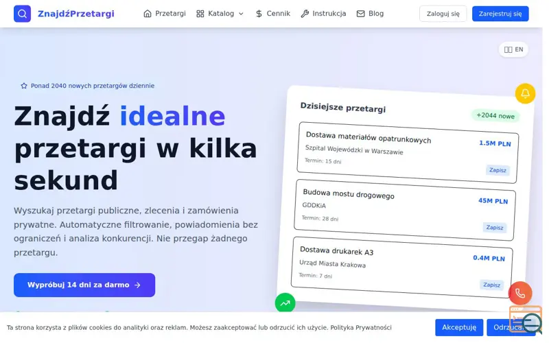 Screenshot of Find Tenders 
