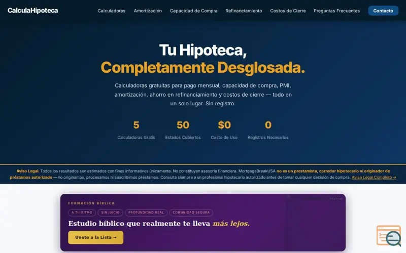 Screenshot of CalculaHipoteca