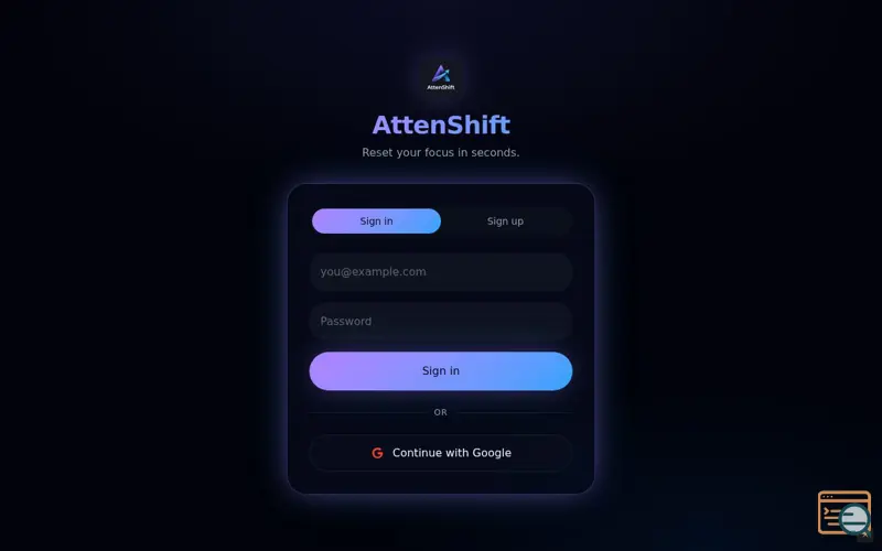 Screenshot of Attenshift 