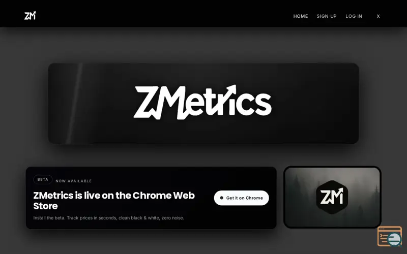 Screenshot of ZMetrics, a launch using Buzón de Correo