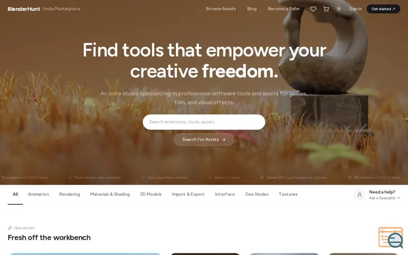 Screenshot of BlenderHunt