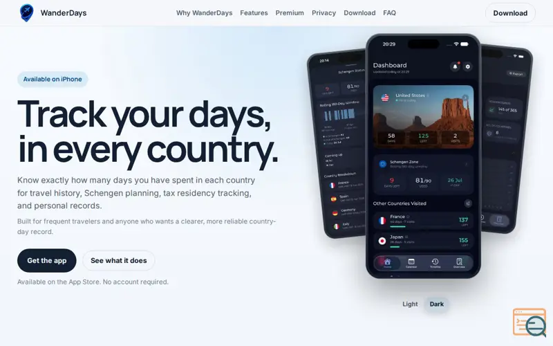 Screenshot of WanderDays