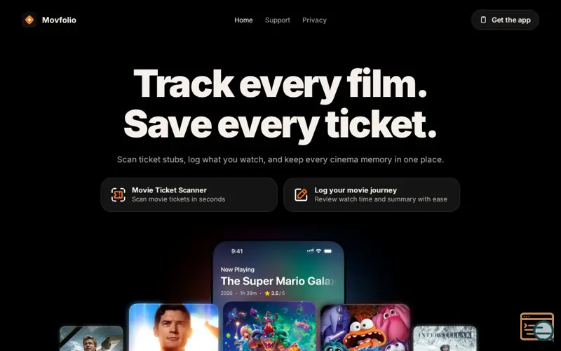Screenshot of Movfolio