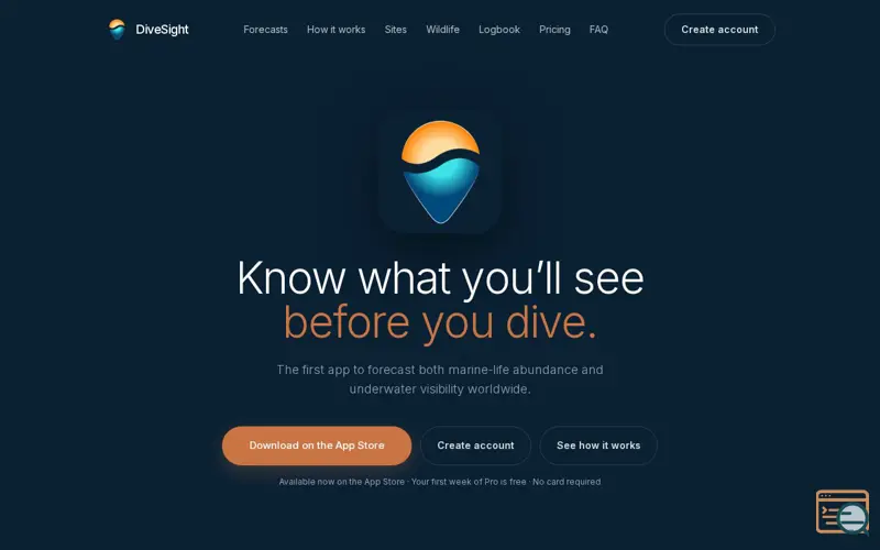 Screenshot of DiveSight: Scuba Forecasts